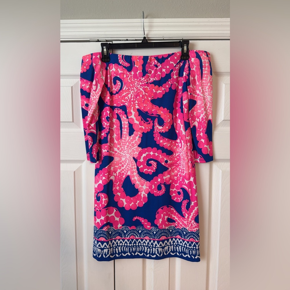 Lilly Pulitzer Stretchy Strapless Dress with Sleeves Size Small NWT